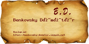 Benkovsky Dömötör névjegykártya